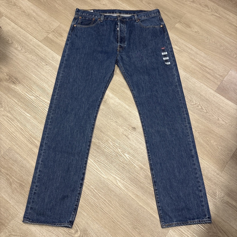 Levis Mens 501 Original Fit Denim Jeans Straight Leg Button Fly 100 Cotton 40x36